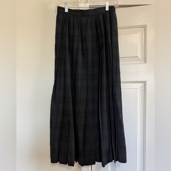Liz Claiborne Collection Vintage Blue Green Tartan Long Wool Wrap Skirt Size 6 - Picture 6 of 10